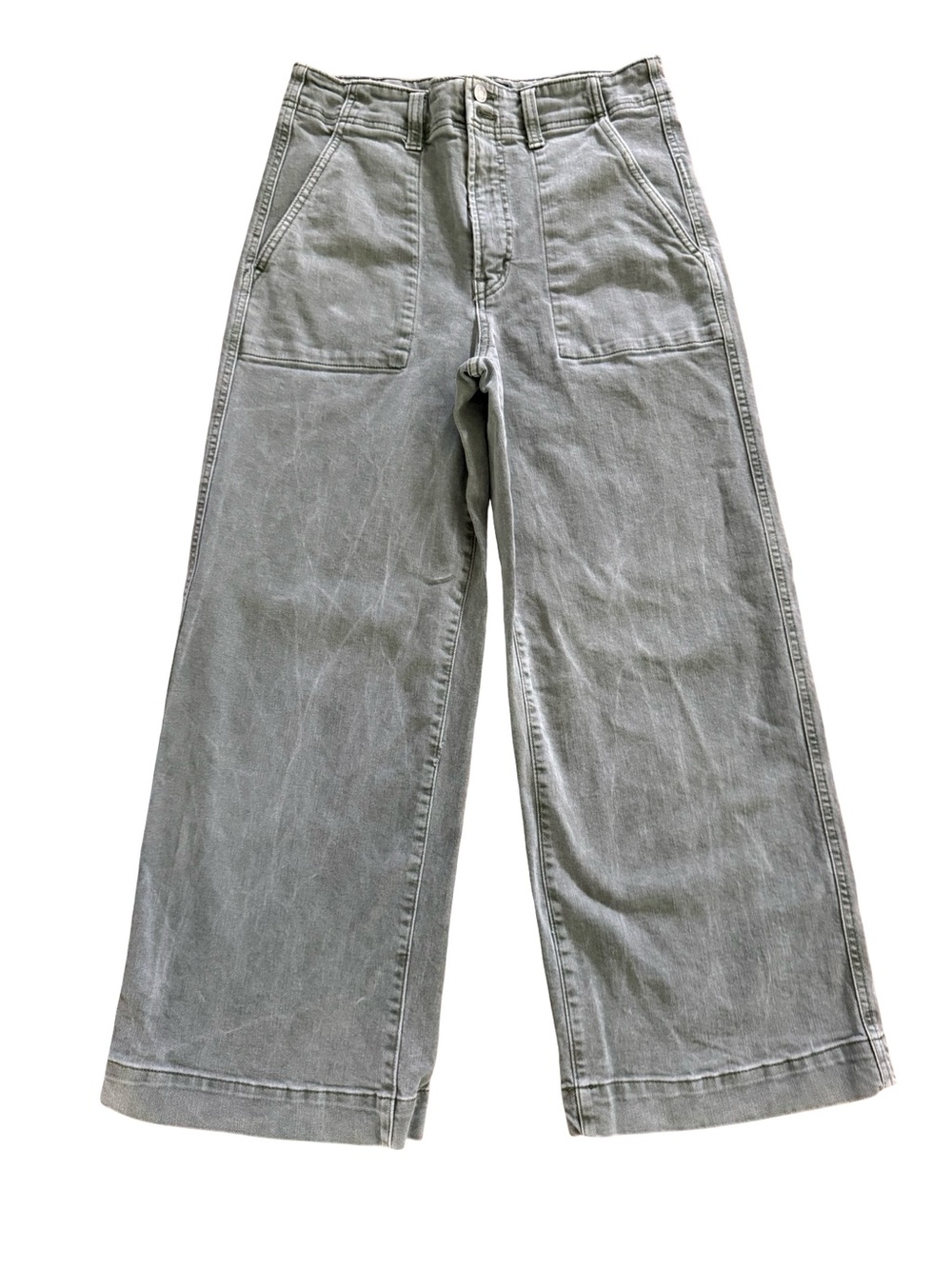 GAP Denim Sage Gray High Rise Wide Leg Crop Jeans 8/29R